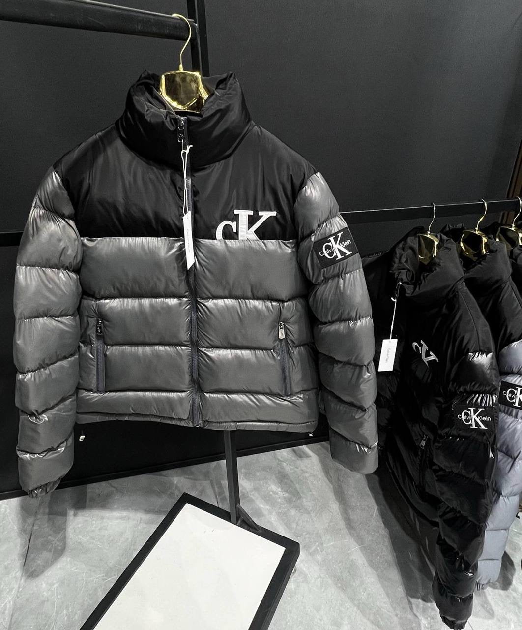 Calvin Clein μπουφάν - ΜΑΥΡΟ ΓΚΡΙ